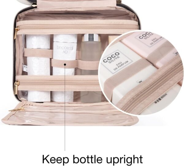 71Ym2cNY-LL._AC_SL1500_.jpg BAGSMART Toiletry Bag Travel Bag with Hanging Hook, Water-resistant Makeup Cosmetic Bag Travel Organizer for Accessories, Shampoo, Full-size Container, Toiletries