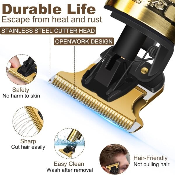 Professional Hair Trimmer for Men, Beard Trimmer Hair Clippers for Men, Cordless Rechargeable Hair Trimmer Metal Body Cutting Grooming Kit,Beard Shaver Barbershop