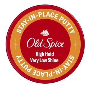 Old Spice Stay-In-Place Hair Styling Putty for Men, High Hold, Very Low Shine, 2.22 Oz