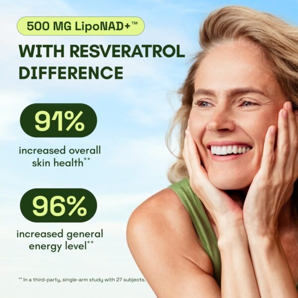 71ZDlFqnQUL._AC_SL1500_.jpg NMNH Supplement Alternative - Liposomal NAD with Resveratrol - High Purity NAD Supplement for Anti-Aging, Energy, Focus - 60 Capsules