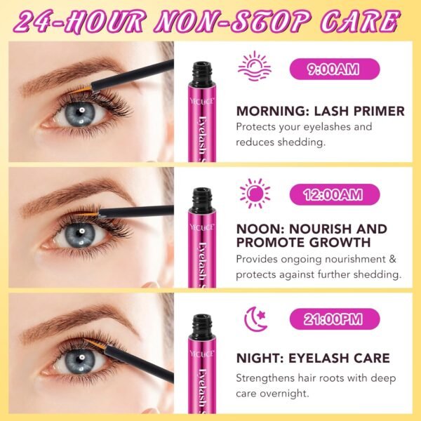 Eyelash Growth Serum, Advanced Lash Enhancing Serum For Fuller, Longer-Looking Lashes, Natural Eyelash Serum Enhancer Rapid Lash Growth, Nourish Damaged Lashes, For Best Result Use 4-5 weeks