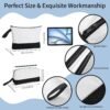 20 Pcs Canvas Makeup Bag with Bottom, 12oz Cotton Cosmetic Bag Set Bulk Multi-Purpose DIY Heat Transfer Makeup Bags with Black Zipper for Bridesmaid Makeup Bag Travel Toiletry Pouch Storage