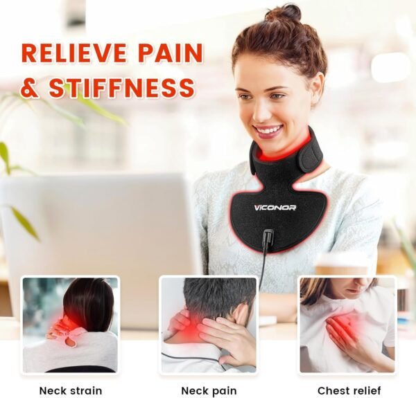 Red Light Therapy for Neck and Chest, Red Light Therapy for Face and Neck Device Portable 660nm Red Light & 850nm Near Infrared Light Therapy for Body for Skin Tightening