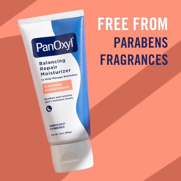 71ZRBfaDmGL._SL1500_.jpg PanOxyl PM Balancing Repair Moisturizer with Niacinamide, Ceramides and Cica, Hydrating Face Moisturizer, Acne Prone Skin and Dry Skin, Non-Comedogenic Night Face Moisturizer, 3 oz
