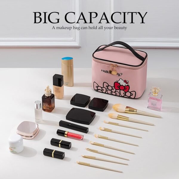 71ZUY2Cc4uL._AC_SL1500_.jpg AmBealla Makeup Bag Large Waterproof Cosmetic Bags with Makeup Brush Holder, Cute Printed Makeup Organizer for Women Traveling,Portable Toiletry Bag for Girls