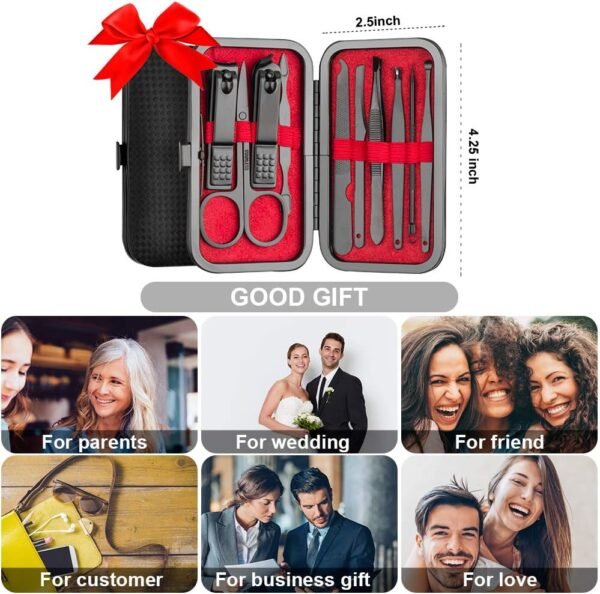 Manicure Kit, OKOM Manicure Set, Mens Grooming Kit, Nail Care Set, Manicure Kit for Men and Women,Nail Kit,Grooming Kit,Manicure Set Nail Clippers File,Nail Clipper Set,Care Kit,Gifts for Men(10PCS)