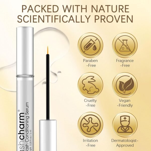 Eyelash growth serum and thickness 5mL,Eyelash serum to Grow lashes-Volumizing Lash Serum for Eyelash Growth Longer-Thicker Enhancing With Natural Formula,Vegan & Cruelty-Free for Sensitive Eyes