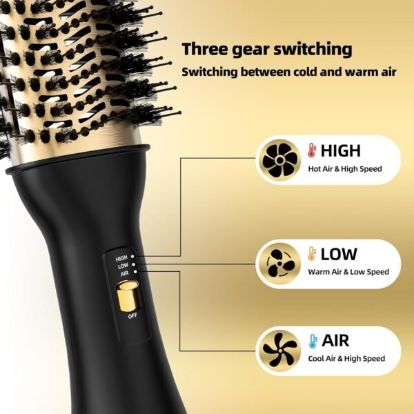 71Zyy25dv1L._AC_SL1500_.jpg 4-in-1 Hot Air Brush with Oval Barrel - Salon-Grade Styling Tool for All Hair Types