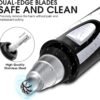 Ear and Nose Hair Trimmer Clipper - 2025 Professional Painless Eyebrow & Facial Hair Trimmer for Men Women, Battery-Operated Trimmer with IPX7 Waterproof, Dual Edge Blades for Easy Cleansing Black