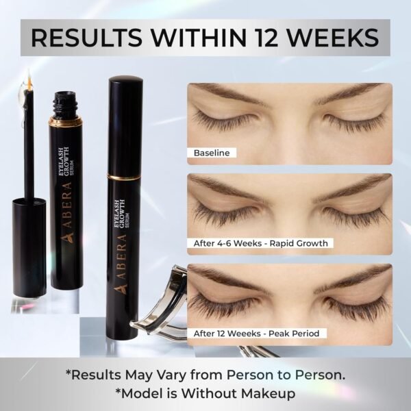 Abera Misan Eyelash Growth Serum – Natural Lash Booster with Red Ginseng, Biotin & Omega 3-6-9 – Fuller, Longer, Thicker Lashes – Safe for Sensitive Eyes (1 Box)