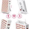 Red Light Therapy, 630/660/810/830/850nm 5 Wavelengths Red Near Infrared Light Device with 60 Dual Chip Clinical Grade LEDs, Remote Control, Timer for Face, Body, Pain Relief, BO-300 (White)