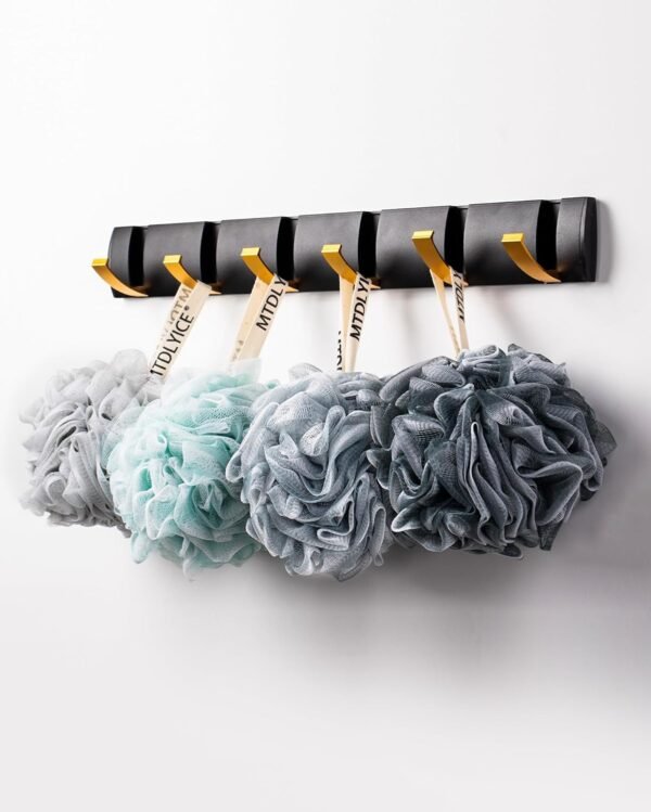 Loofah Sponge, XXL Large Loofah 100g 4 Pack, Bath Sponge Soft Mesh Shower Loofah for Men, Body Scrub, Shower Pouf Bath Accessories, for Body Wash, Soap (Blue Gray)