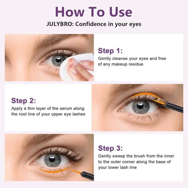 Eyelash Growth Serum for Longer, Thicker & Fuller Lashes | Vegan & Cruelty-Free Lash Enhancer | Safe for Sensitive Eyes | 3ML