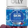 OLLY Glowing Skin Gummy, Hydrated & Youthful Skin,* Hyaluronic Acid, Collagen Peptides, Sea Buckthorn, Plump Berry Flavor, 25 Day Supply - 50 Count