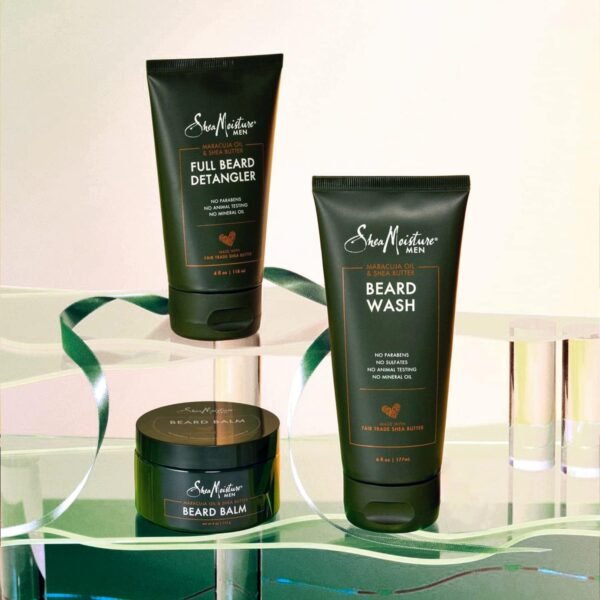 SheaMoisture Beard-Care Kit for Men, Includes Wash, Balm, Oil, Conditioner, Natural Shea Butter & Maracuja Oil, Great Gift