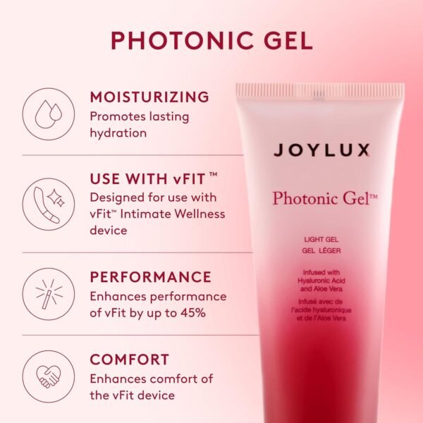 vFit and Photonic Gel Set, Red LED Light Intimate Health Device for Women, Wellness System for Menopausal Women & New Moms, Promotes Natural Hydration, Helps Tighten Pelvic Floor (2-Pack Set)