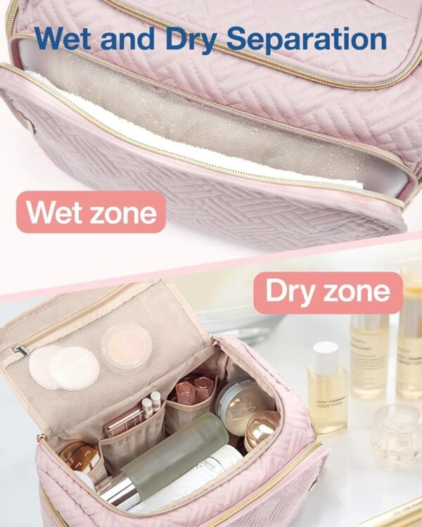 71afgJq-KL._AC_SL1500_.jpg BAGSMART Travel Toiletry Bag, Large Wide-open Travel Bag for Toiletries, Makeup Cosmetic Travel Bag with Handle