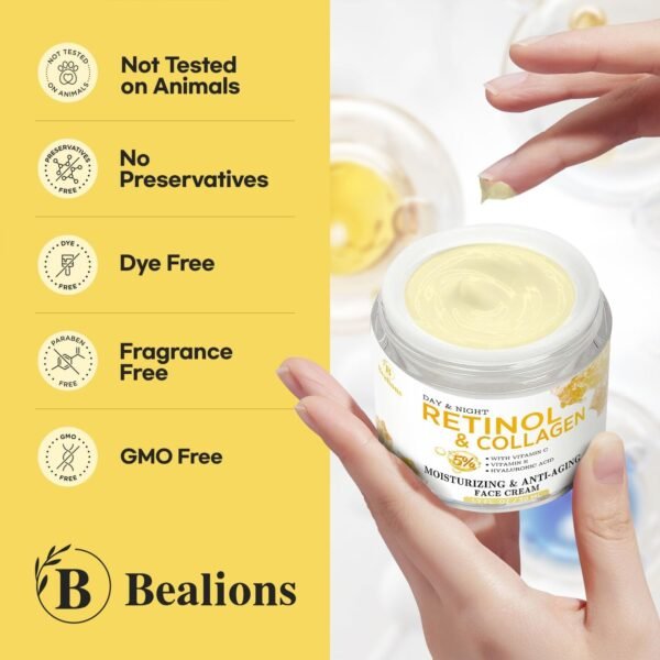 71b1JHPfzZL._SL1500_.jpg Retinol Cream Anti Aging for Face: Wrinkle Cream for Face Neck with Collagen Hyaluronic Acid - Night Moisturizer for Men Women - Facial Skin Care Gifts for Mom Dad Sister