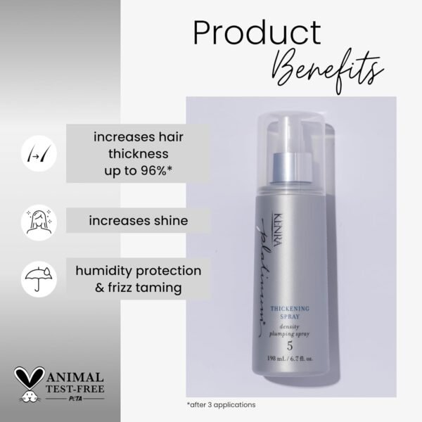 71b6n3re9mL._SL1500_.jpg Kenra Platinum Thickening Spray 5 | Volumizing Styler | Density Plumping Spray | Increases Hair Thickness Up To 96% | Humidity Protection & Frizz Taming | All Hair Types