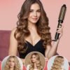 Thermal Brush, Avvnee 1.26 Inch Curling Iron for Long Dry Hair, 110-220V Heated Round Brush with 10 Temp Settings, 30s Fast Heat for Curling & Volumizing & Straightener, Anti-Scald Nylon Bristles