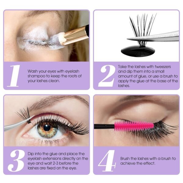 71bg72gyZzL._SL1500_.jpg Lash Cluster Glue Eyelash Black Sensitive Fast Drying Waterproof Lashes-Glue Individual Long Lasting DIY Lashes Extension Strong Hold-for Using at Home(5ML)