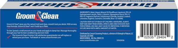 Groom & Clean Hair Styling Product - Men's Grooming Cream - Hair Styling Cream for Men, Medium All Day Hold for All Hairstyles, Easy Wash Off, Greaseless Hair Control 4.5 Oz (Pack of 2)