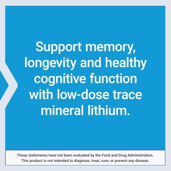 Life Extension Lithium 1000 mcg - for Brain Health, Anti-Aging & Longevity - Memory & Cognition, Mood Support Supplement -Once Daily - Gluten-Free, Non-GMO - 100 Count