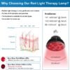 Wolezek Red Light Therapy Lamp with Lamp Holder, 660nm Red and 850nm Near Infrared Combo Wavelength LED Red Light Bulb, Light Therapy Device for Face and Body, Aluminium Shell, E27/E26 Standard