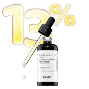 71c4jNujODL._SL1500_.jpg COSRX Pure Vitamin C 13% Serum with Vitamin E & Hyaluronic Acid, Hydrating Facial Serum for Fine Lines, Uneven Skin Tone & Dull Skin, 0.67fl.oz/20ml, Korean Skin Care