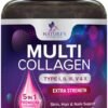 71cBKqImdNL._AC_SL1500_.jpg Multi Collagen Supplement for Women & Men - Type I, II, III, V, X Multi Collagen Pills, Hydrolyzed Collagen Peptides Supplements, Nature's Hair, Skin, Nail, and Joint Support Supplement, 120 Capsules