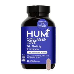 HUM Collagen Love Skin Supplement - Collagen Peptides w/Hyaluronic Acid & Vitamin C, Supports Firm Skin & Helps Minimize Signs of Aging - Supplements for Women and Men (90-Count)