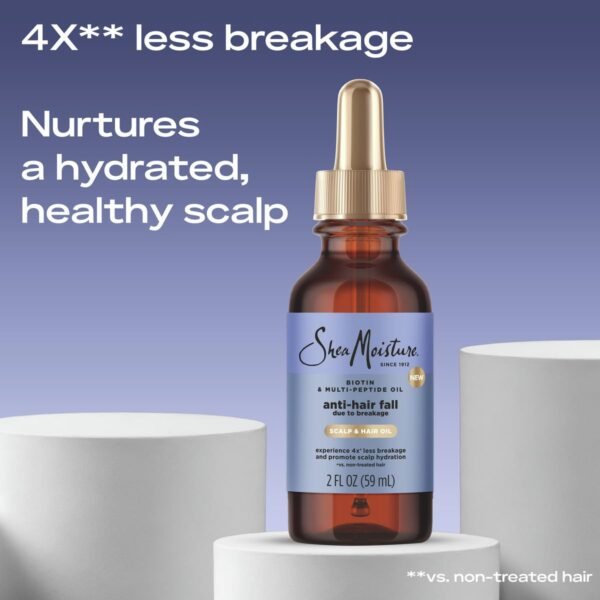 SheaMoisture Scalp & Hair Oil Anti-Hair Fall for Healthy Looking Hair and Moisturized Scalp, with Biotin & Multi-Peptide ScalpBoost Technology, 2 oz