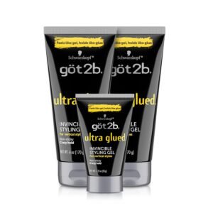 71cMu3nxBtL._SL1500_.jpg Got2B Ultra Glued Invincible Styling Gel 2 - 6 oz tubes + 1 Travel 1.25 oz tube