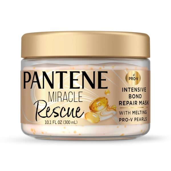 Pantene Miracle Rescue Hair Mask, Intensive Bond Repair with Melting Pro-V Pearls, Melts Away Damage, Builds Bonds, Strengthens Against Damage, Deep Conditioning for Dry Damaged Hair, 10.1 fl oz