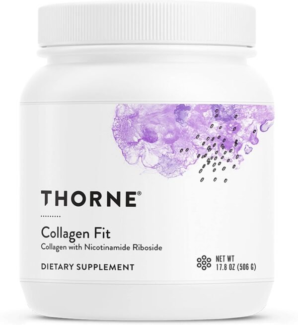 71ccWszjwNL._AC_SL1500_.jpg THORNE Collagen Fit - Unflavored Collagen Peptides Powder with Nicotinamide Riboside - 15g of Collagen Peptides and 14g Protein per Serving - NSF Certified for Sport - 17.8 Oz - 30 Servings