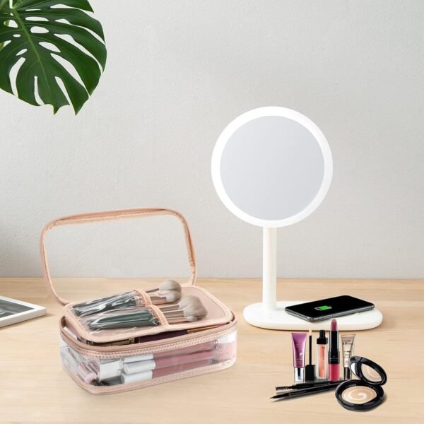 71cdd9ftCL._SL1500_.jpg OCHEAL Clear Makeup Bag, Portable Makeup Storage Organizer Cosmetic Bag, Travel Makeup Bag Cute Clear Pouch For Women and Girls Cosmetics Bags with Divider Makeup Brush Compartment-Rose Gold