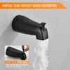 Black Tub Shower Faucet Set Complete with 8-Inch Rainfall Shower Head and Tub Spout Included Shower Valve Tub Shower Trim Kit Matte Black