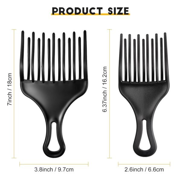2 Pieces Double Fist Hair Lift Combs - Large and Small Plastic Detangle Wig Braid Pick Hair Styling Tool for Women Men (3.8 x 7 Inch, 2.6 x 6.4 Inch)