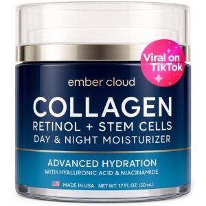 71cor8FlSPL._SL1500_.jpg Collagen Face Moisturizer with Stem Cells Retinol Hyaluronic Acid Niacinamide - Anti-Aging Collagen Face Cream with Airless Pump - Day & Night Moisturizer for Wrinkles - Made in USA