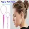 9pcs Topsy Hair Tail Tool and rat tail comb set,6pcs French Braiding Tool ring,3Pcs Metal Parting Combs,Woman Girl Hair Styling (Pink,Purple, Black)