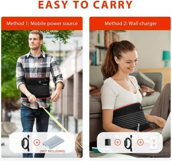 Red Light Therapy Belt for Body Comfort - APP-Controlled Wearable Dual Power Modes, Ideal for Women (Black4)