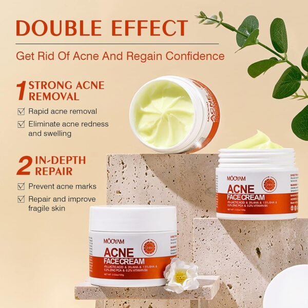 Acne Treatment for Face for Hormonal Cystic Stubborn Acne Cream for Sensitive Skin Teens Adults Women Men Spot Pimple Butt Control Rapid Clearing Breakout Overnight Face Blemish Treatment Moisturizer