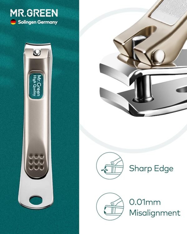 MR.GREEN Nail Clipper 4Pcs Set, Stainless Steel Manicure Pedicure Set, Medical Grade Grooming Kit with Travel Case Gift Box for Man & Woman