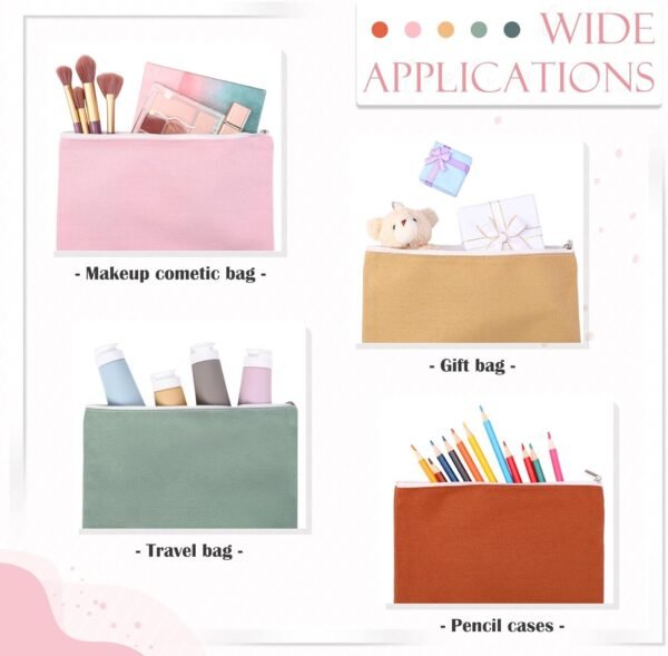 71d9Zp-O0VL._AC_SL1500_.jpg Reginary 10 Pcs Canvas Makeup Bags Bulk for Women Blank DIY Craft Pencil Pouch Multicolor Cosmetics Bag Travel Toiletry Pouch Gift for Mental Health Nurse Mother Teacher(Boho Color)