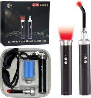 Red Light Therapy,Cold Sores Treatment&Fever Blister, Infrared Light Therapy for Lips Mouth Nose Ear Knee Feet Hands Joint Muscle Nerve Pain Relief Red Light Therapy for Face with Removable Tip