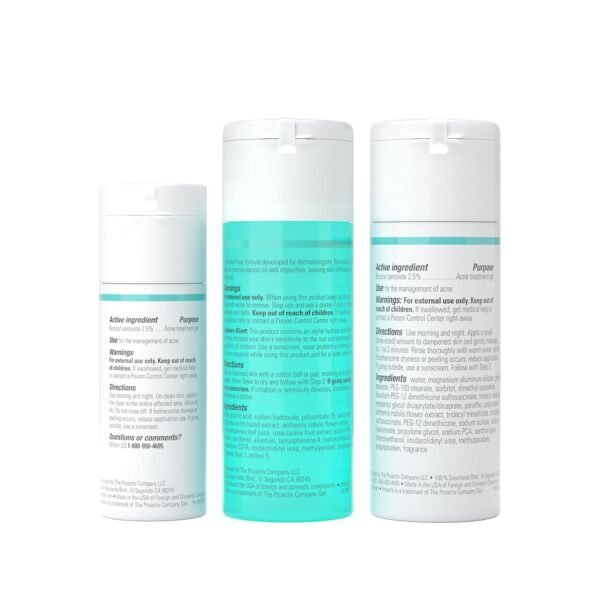 71dVdMgw-rL._SL1500_.jpg Proactiv 3 Step Acne Treatment - Benzoyl Peroxide Face Wash, Repairing Acne Spot Treatment for Face and Body, Exfoliating Toner - 30 Day Complete Acne Skin Care Kit
