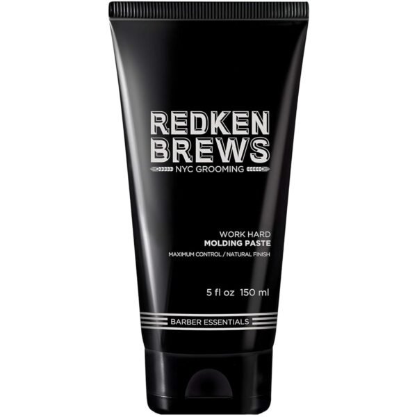 Redken Brews Molding Paste For Men For all Hair Types - High Hold & Maximum Control, Natural and Matte Finish, Sulfate-Free, 5 Fl Oz