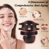 Red Light Therapy for Face and Neck, Infrared LED Mask Light Therapy 4 Light Waves with 850nm Near Infrared, Portable Rechargeable Red Light Therapy Mask Skincare Device for Facial Rejuvenation
