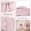 BAGSMART Travel Makeup Bag, 2-Piece Puffy Quilted Cute Make Up Bag Cosmetic Bags for Women, Large Wide-Open Toiletry Pouch Gifts for Toiletries Accessories Travelling Essentials, Pink