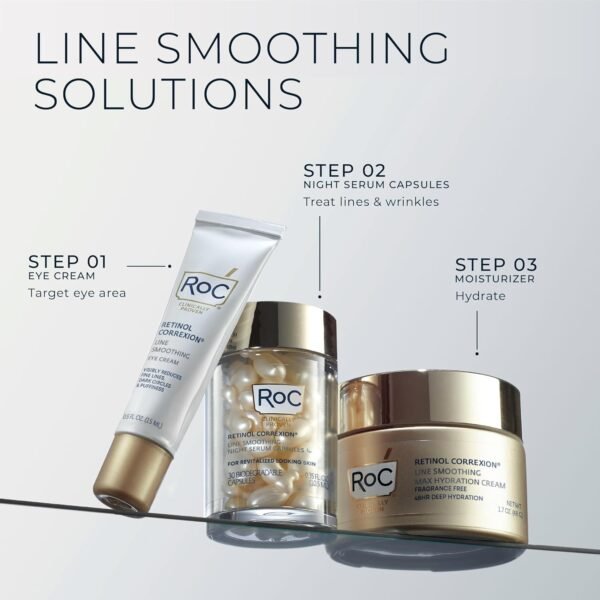 71ePDfV41CL._SL1500_.jpg RoC Retinol Correxion Under Eye Cream for Dark Circles & Puffiness, Daily Wrinkle Cream, Anti Aging Line Smoothing Skin Care Treatment for Women and Men, 0.5 oz (Packaging May Vary)